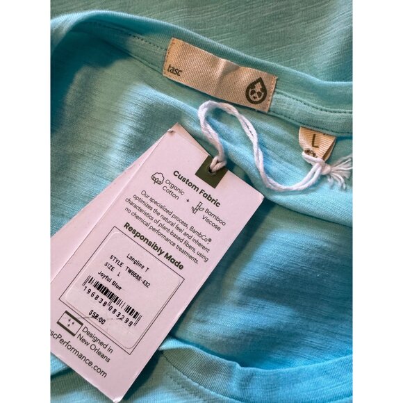 Tasc longline T Size Large Joyful Blue Activewear NWT $58 - Picture 3 of 7